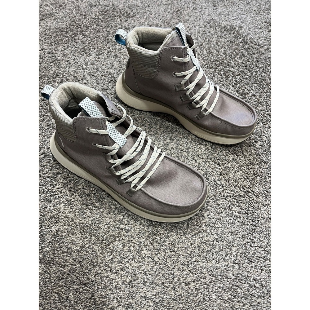 Hey Dude Wendy Apres Coated Twill Boots Womens 10 Brown Water Resistant Cushion